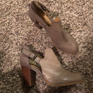 Taupe color bootie heels